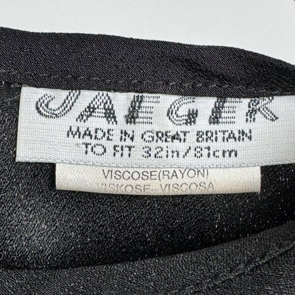 Vintage Jaeger Blouse Women Small Black Polka Dot Keyhole Back Great Britain 90s - Picture 6 of 12